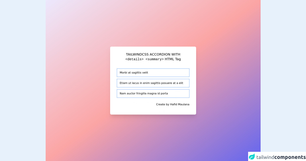 Smooth Accordion with Tailwind & CSS (Without Javascript) | Cards, Widget